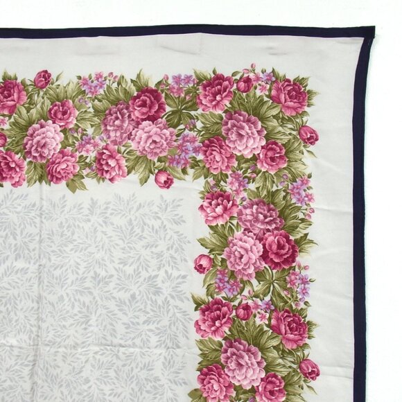 Authentic YVES SAINT LAURENT Floral scarf silk [Used] - Picture 3 of 8